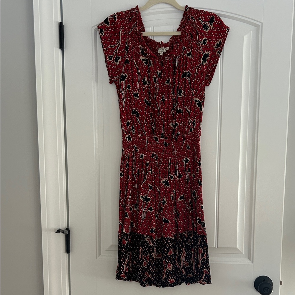 Fat Face Red and Black Midi Dress